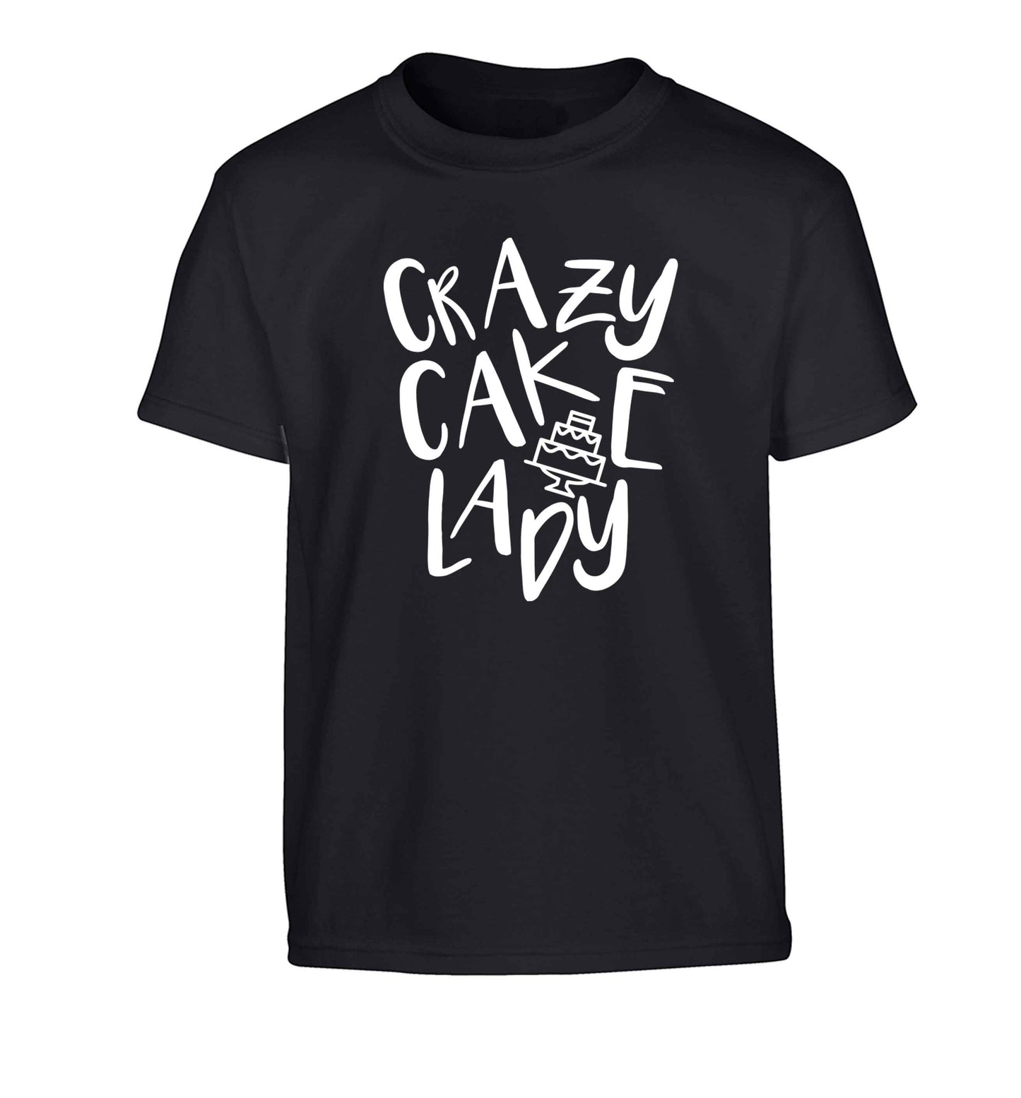Crazy cake lady Children's black Tshirt 12-13 Years