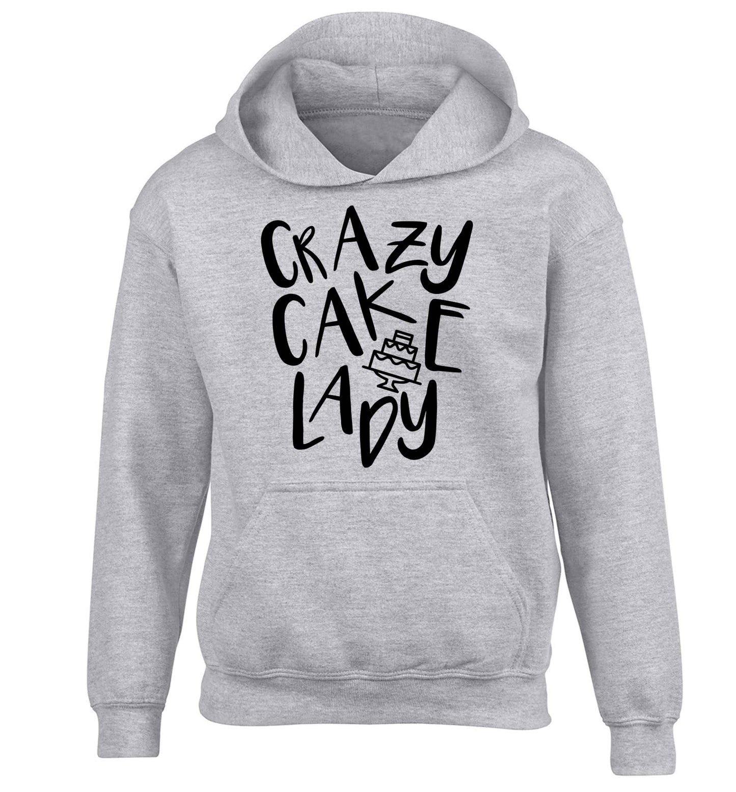 Crazy cake lady children's grey hoodie 12-13 Years