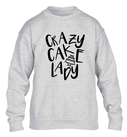 Crazy cake lady children's grey sweater 12-13 Years