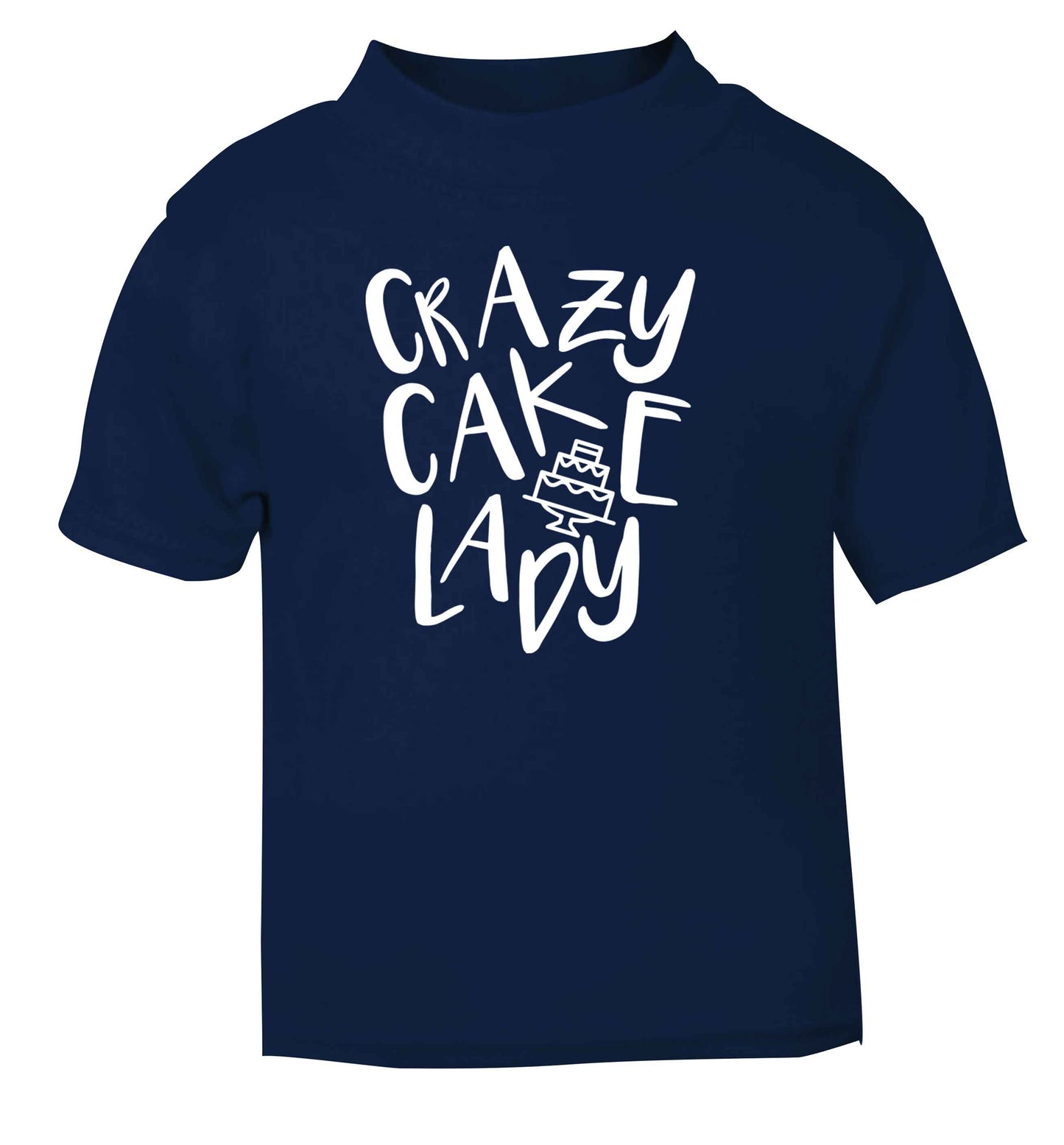 Crazy cake lady navy Baby Toddler Tshirt 2 Years