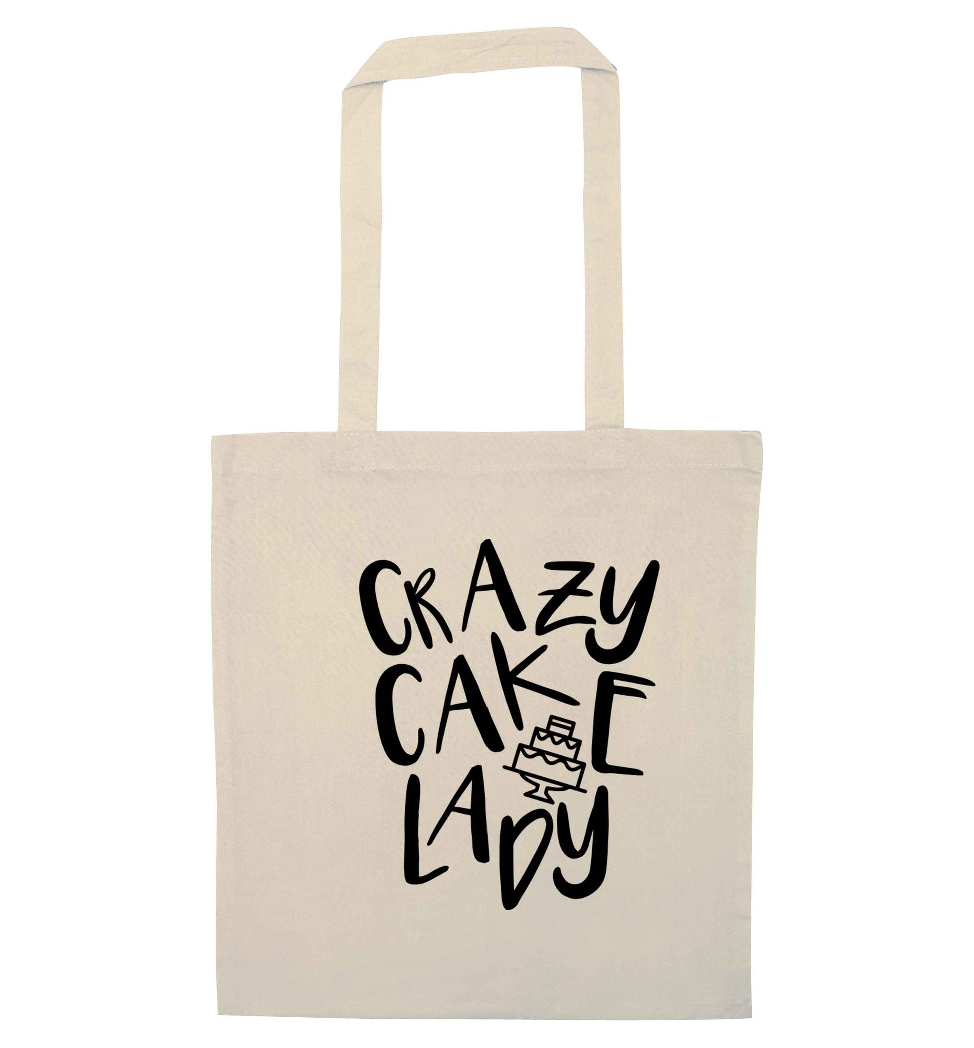 Crazy cake lady natural tote bag