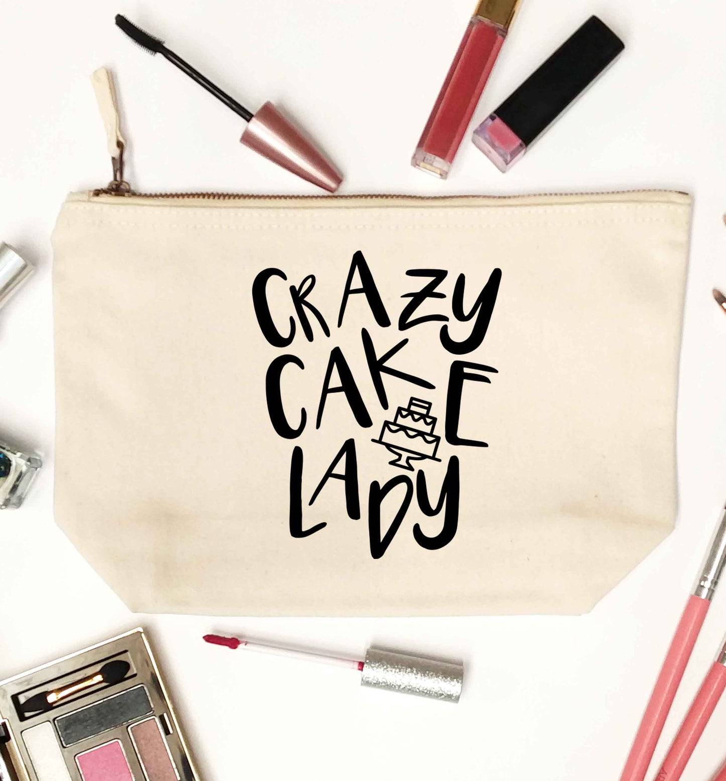 Crazy cake lady natural makeup bag