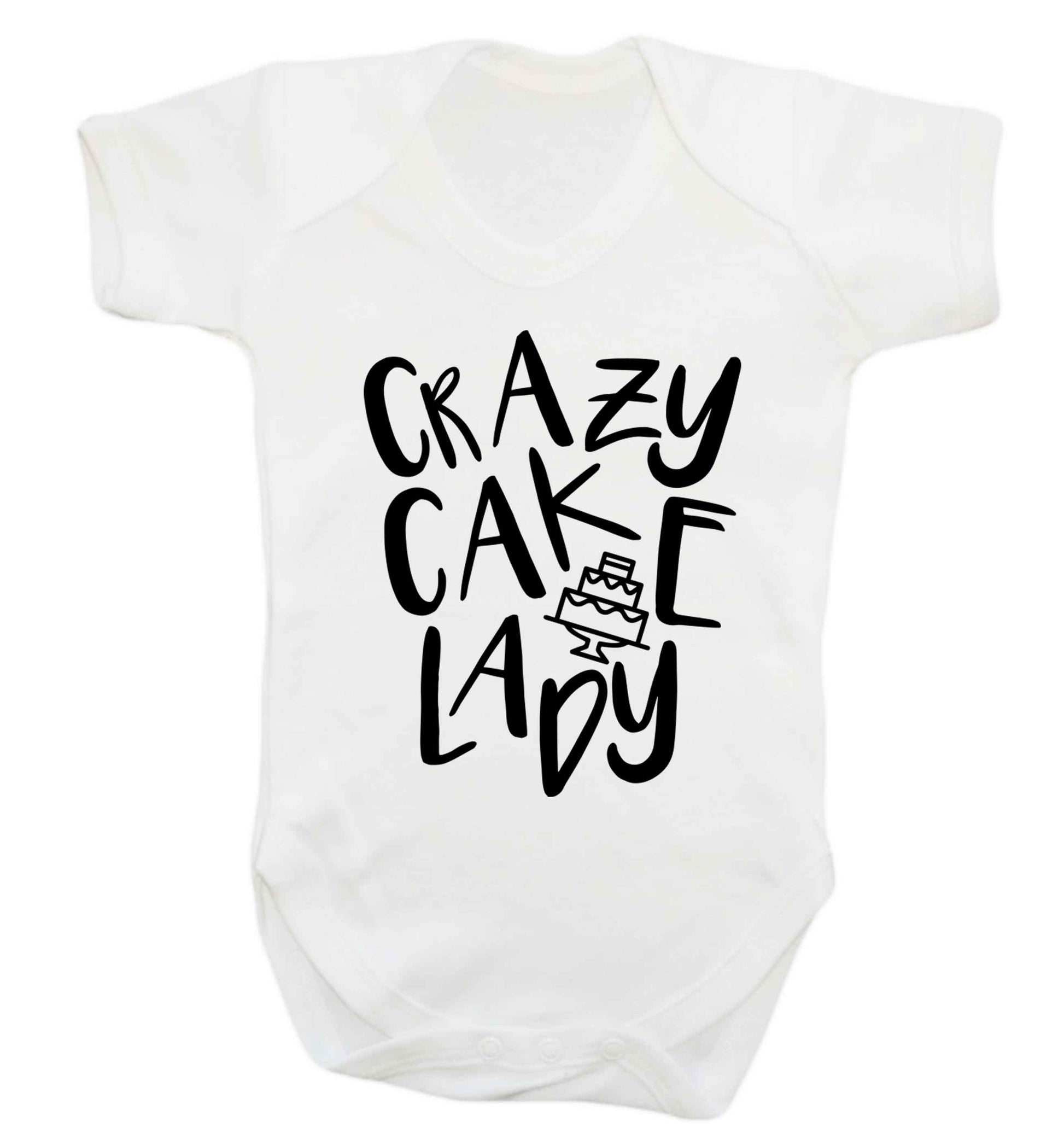 Crazy cake lady Baby Vest white 18-24 months