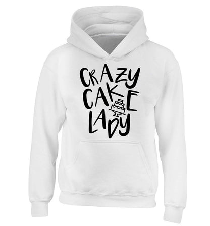Crazy cake lady children's white hoodie 12-13 Years