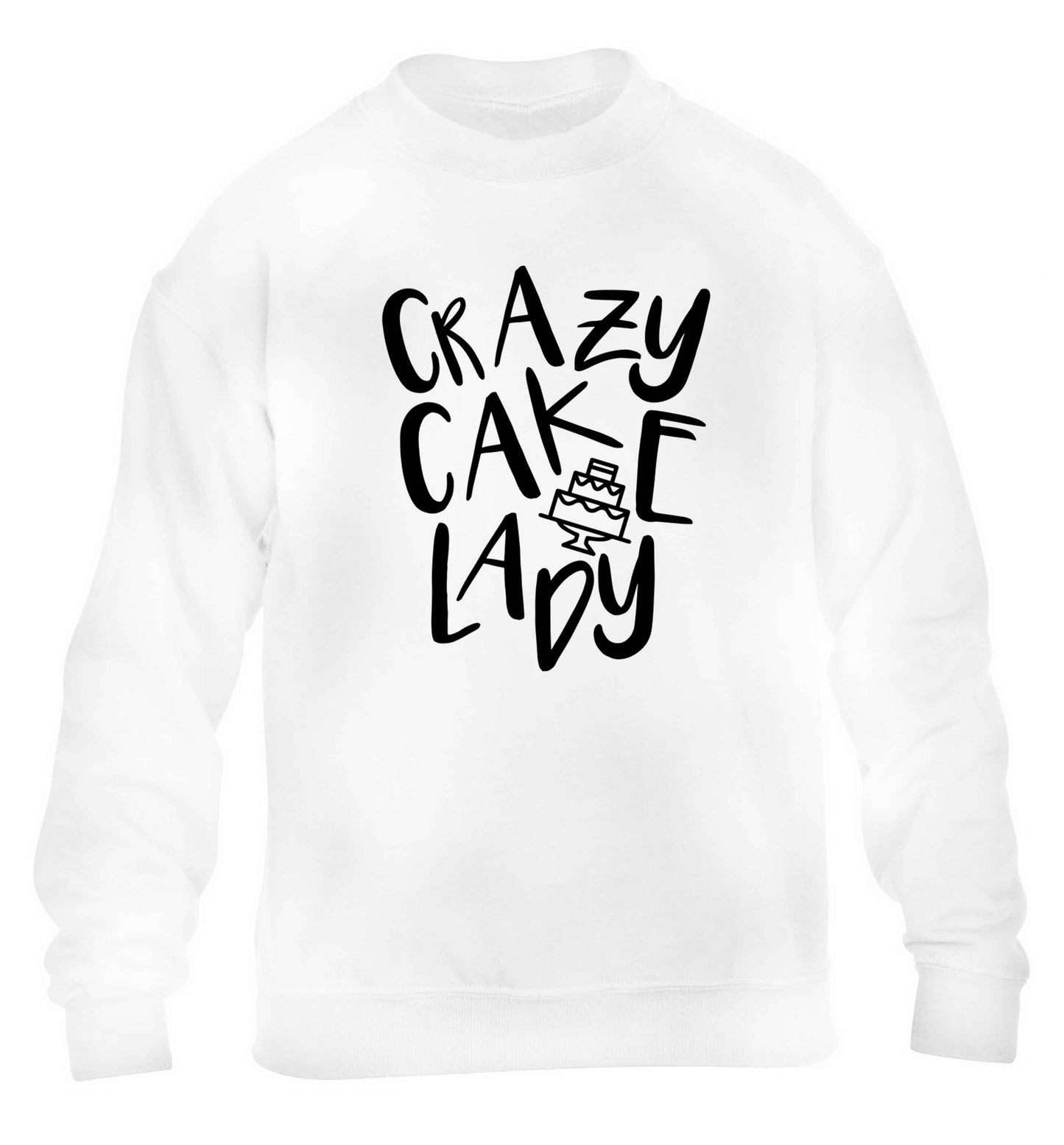 Crazy cake lady children's white sweater 12-13 Years