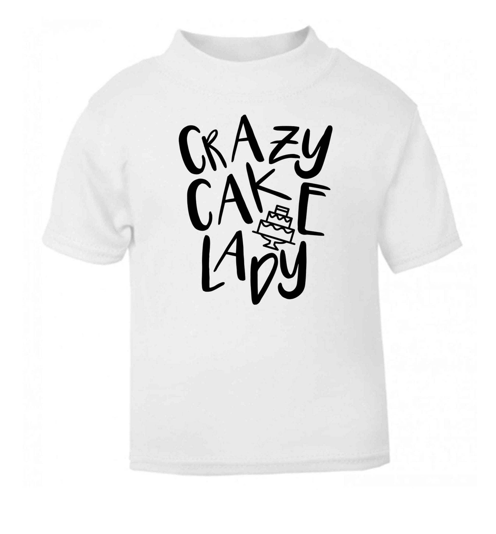 Crazy cake lady white Baby Toddler Tshirt 2 Years