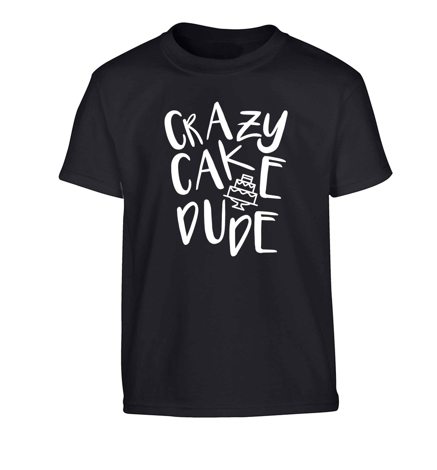 Crazy cake dude Children's black Tshirt 12-13 Years