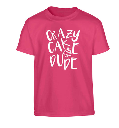 Crazy cake dude Children's pink Tshirt 12-13 Years