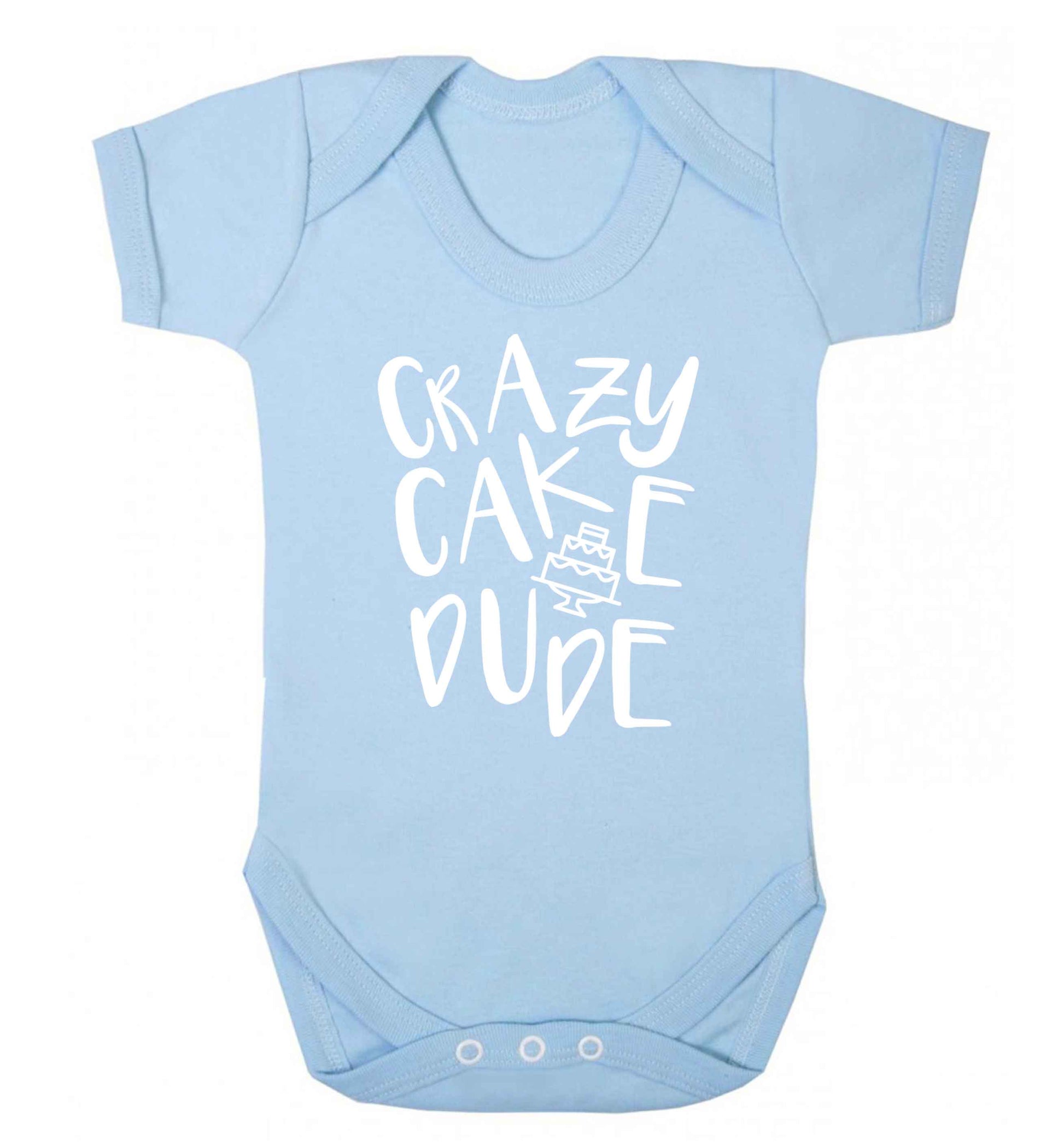 Crazy cake dude Baby Vest pale blue 18-24 months