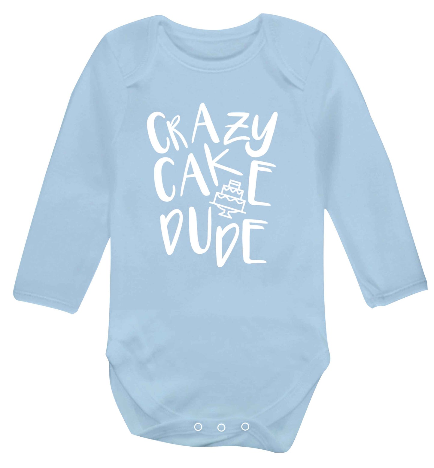 Crazy cake dude Baby Vest long sleeved pale blue 6-12 months