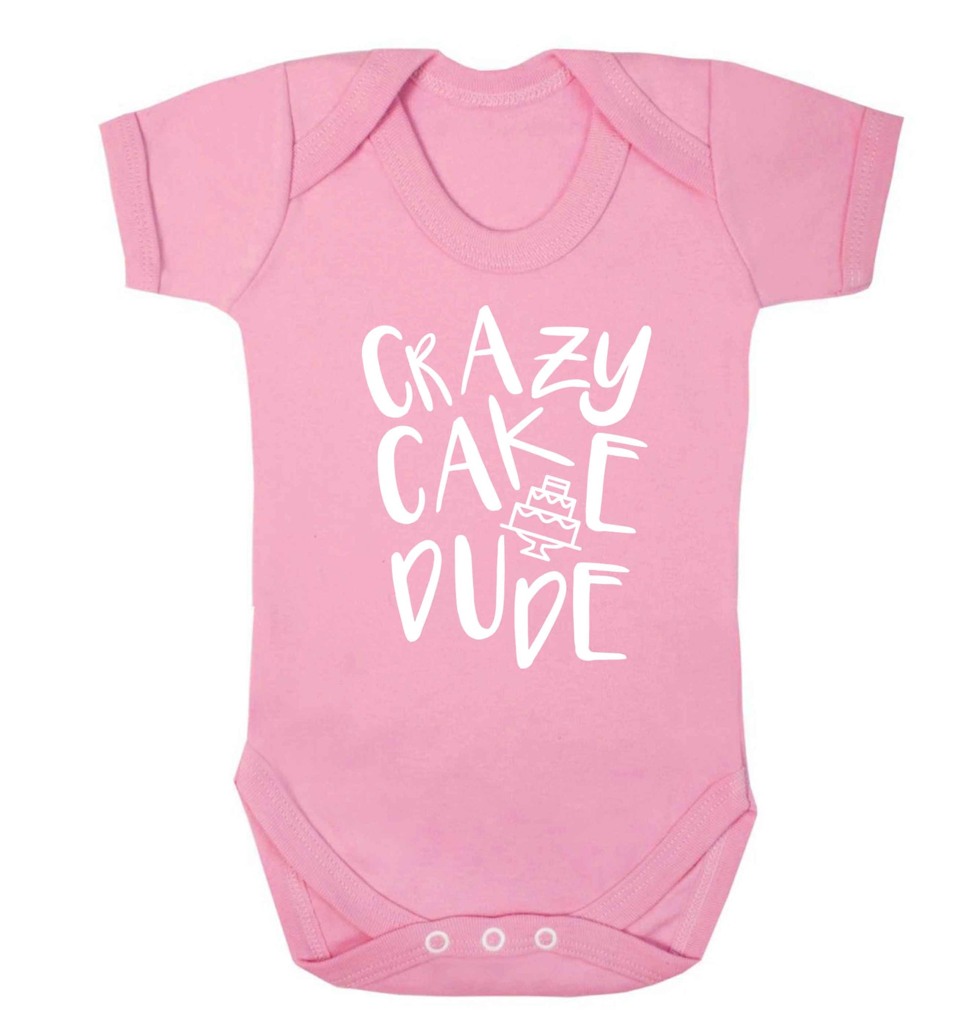 Crazy cake dude Baby Vest pale pink 18-24 months