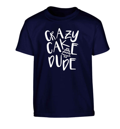 Crazy cake dude Children's navy Tshirt 12-13 Years