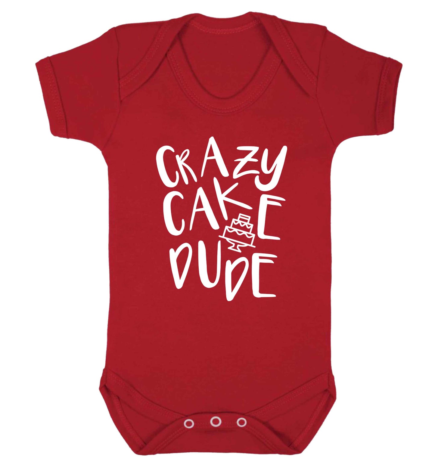 Crazy cake dude Baby Vest red 18-24 months