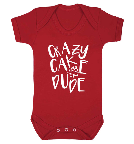 Crazy cake dude Baby Vest red 18-24 months