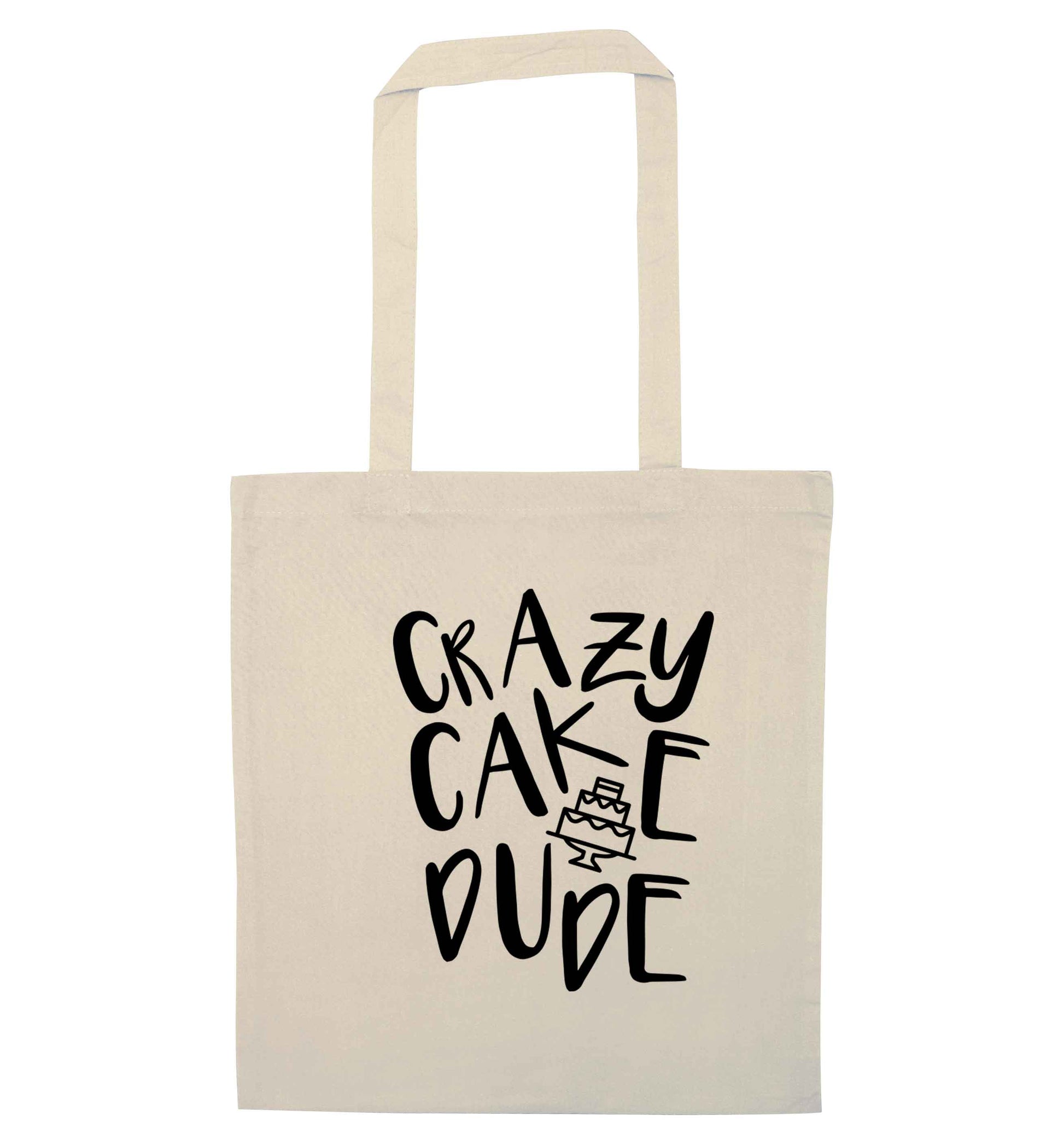 Crazy cake dude natural tote bag