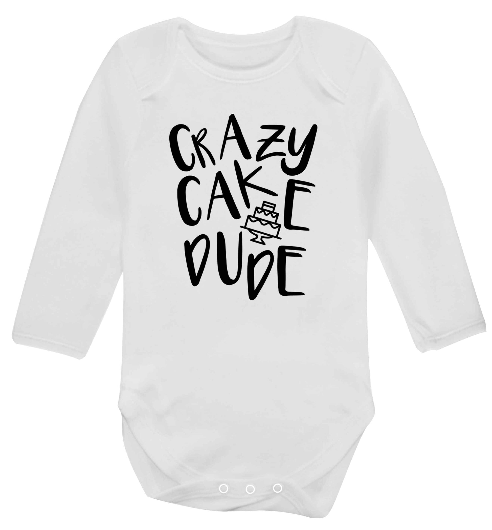Crazy cake dude Baby Vest long sleeved white 6-12 months