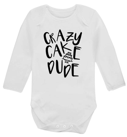 Crazy cake dude Baby Vest long sleeved white 6-12 months