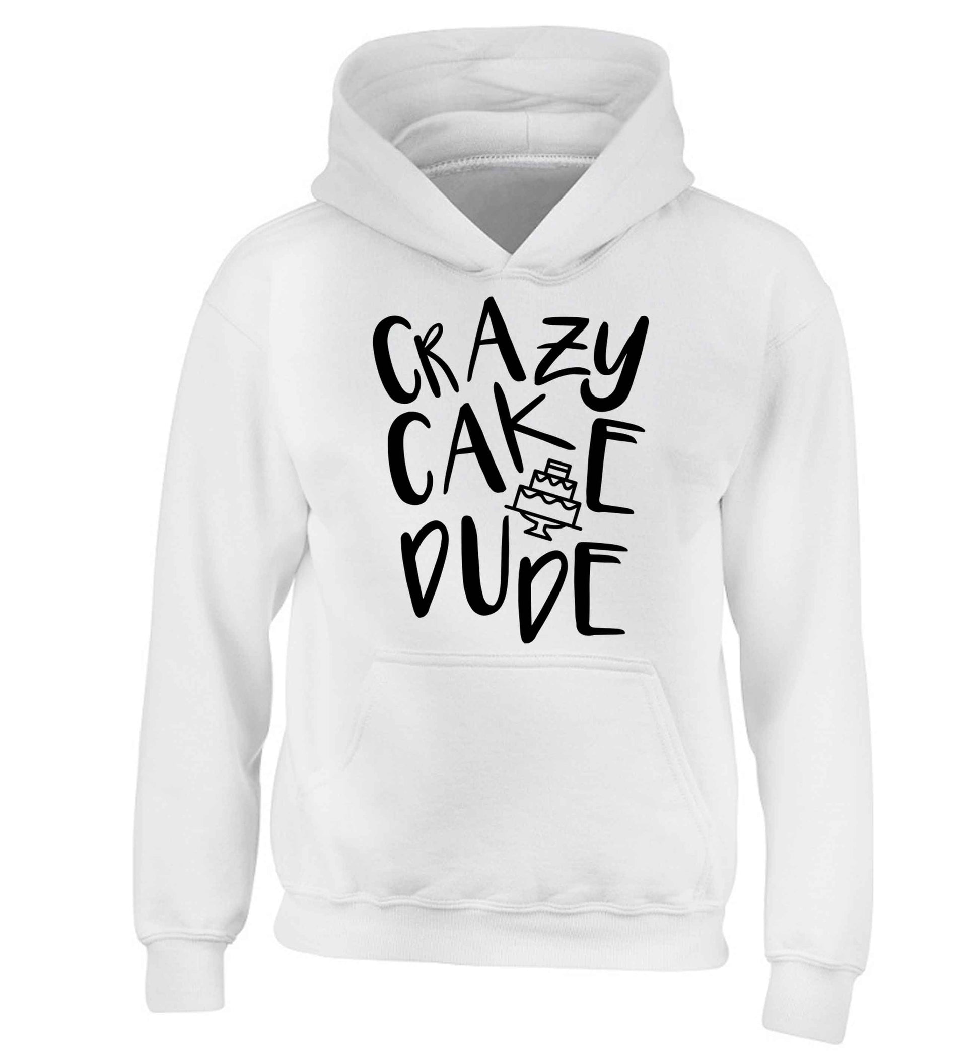 Crazy cake dude children's white hoodie 12-13 Years