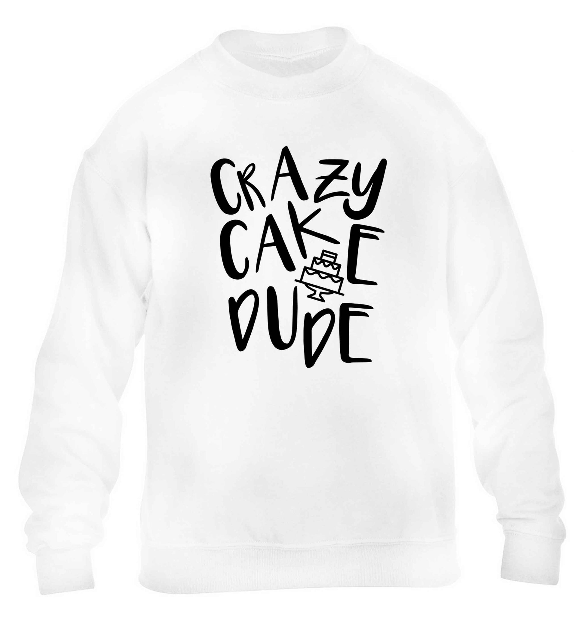 Crazy cake dude children's white sweater 12-13 Years