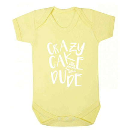 Crazy cake dude Baby Vest pale yellow 18-24 months