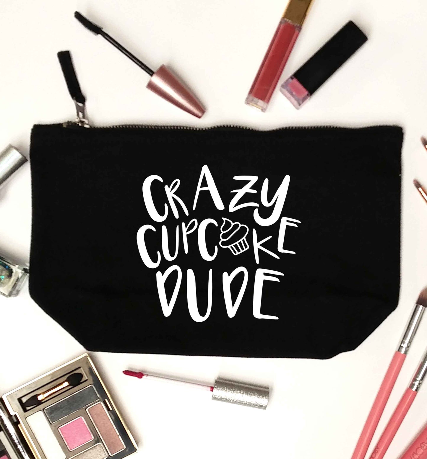 Crazy cupcake dude black makeup bag