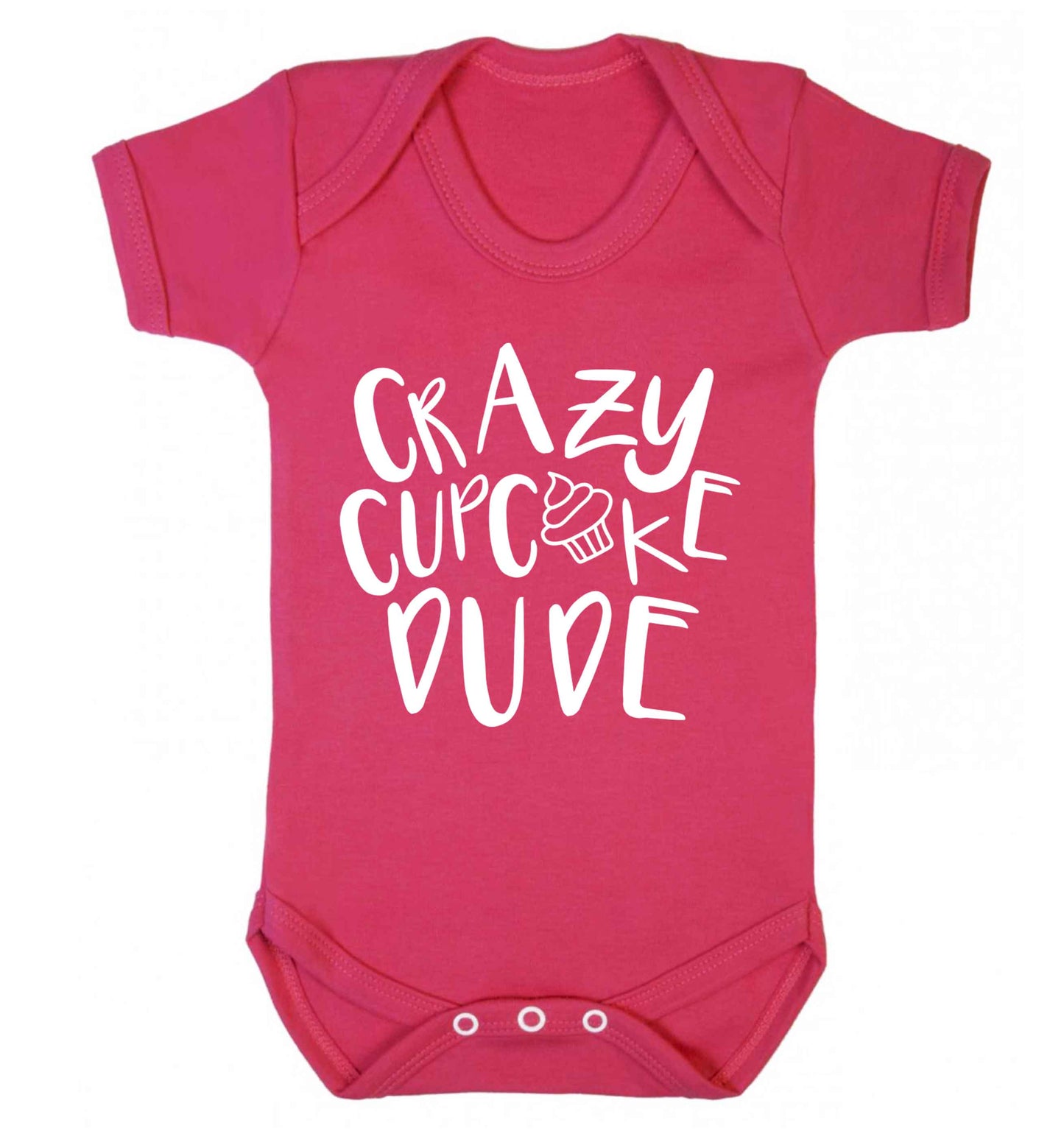 Crazy cupcake dude Baby Vest dark pink 18-24 months
