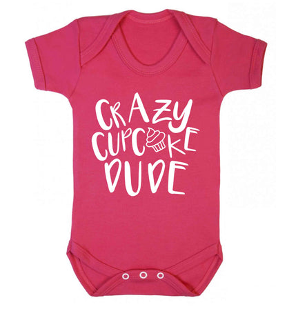 Crazy cupcake dude Baby Vest dark pink 18-24 months