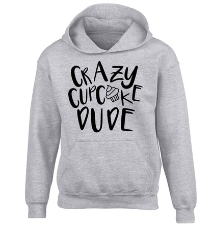 Crazy cupcake dude children's grey hoodie 12-13 Years