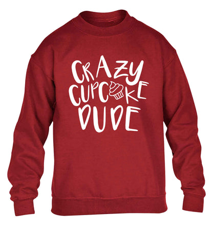 Crazy cupcake dude children's grey sweater 12-13 Years