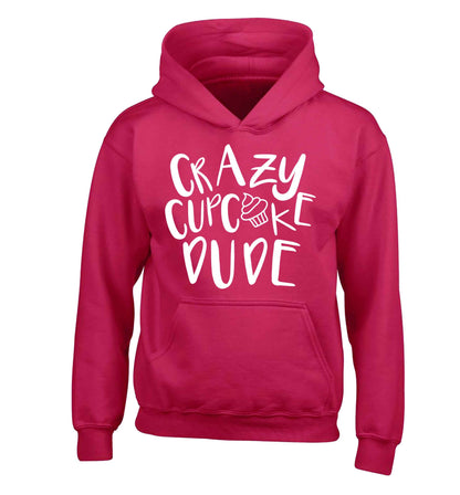 Crazy cupcake dude children's pink hoodie 12-13 Years
