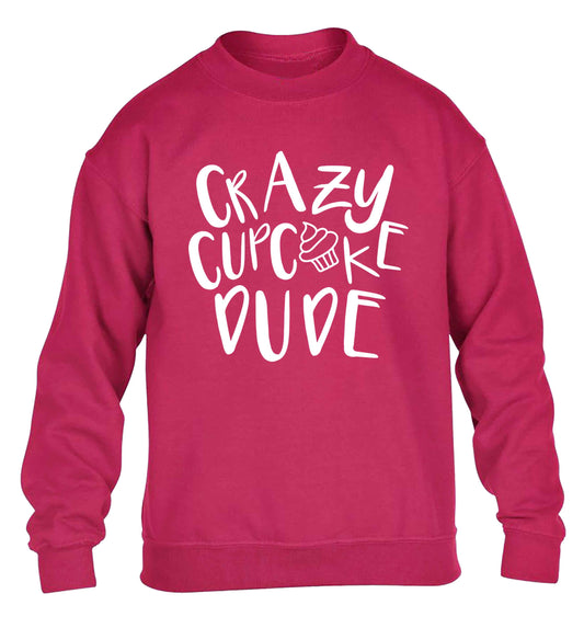 Crazy cupcake dude children's pink sweater 12-13 Years