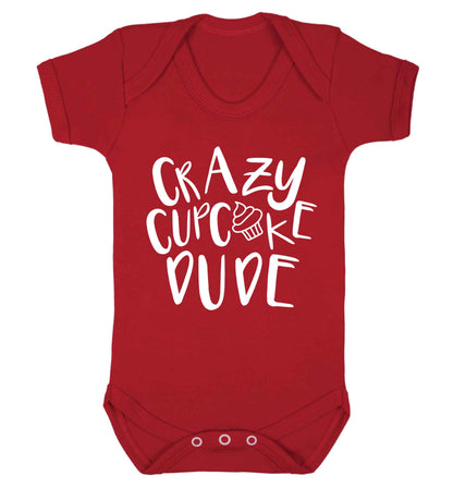 Crazy cupcake dude Baby Vest red 18-24 months