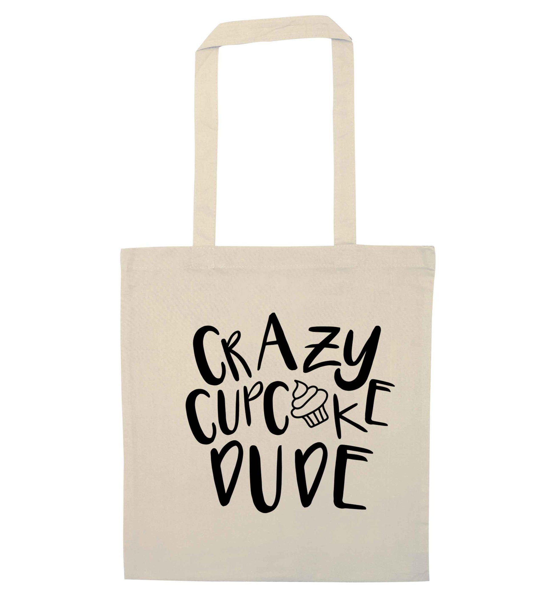 Crazy cupcake dude natural tote bag