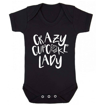 Crazy cupcake lady Baby Vest black 18-24 months