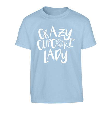 Crazy cupcake lady Children's light blue Tshirt 12-13 Years