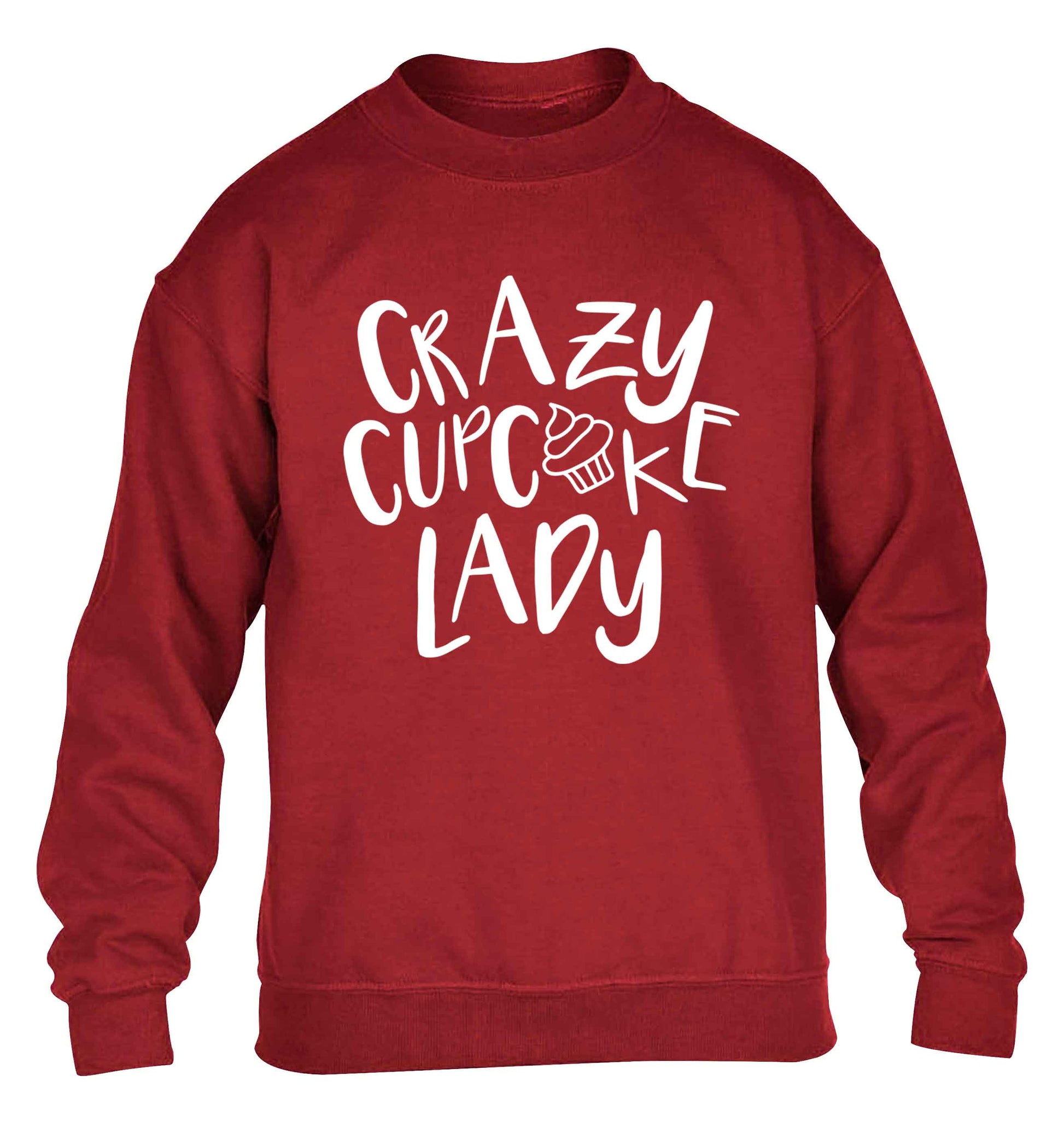 Crazy cupcake lady children's grey sweater 12-13 Years