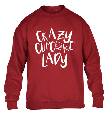 Crazy cupcake lady children's grey sweater 12-13 Years