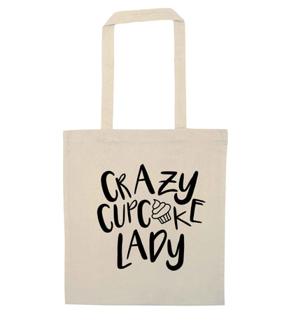 Crazy cupcake lady natural tote bag