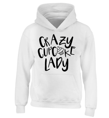 Crazy cupcake lady children's white hoodie 12-13 Years