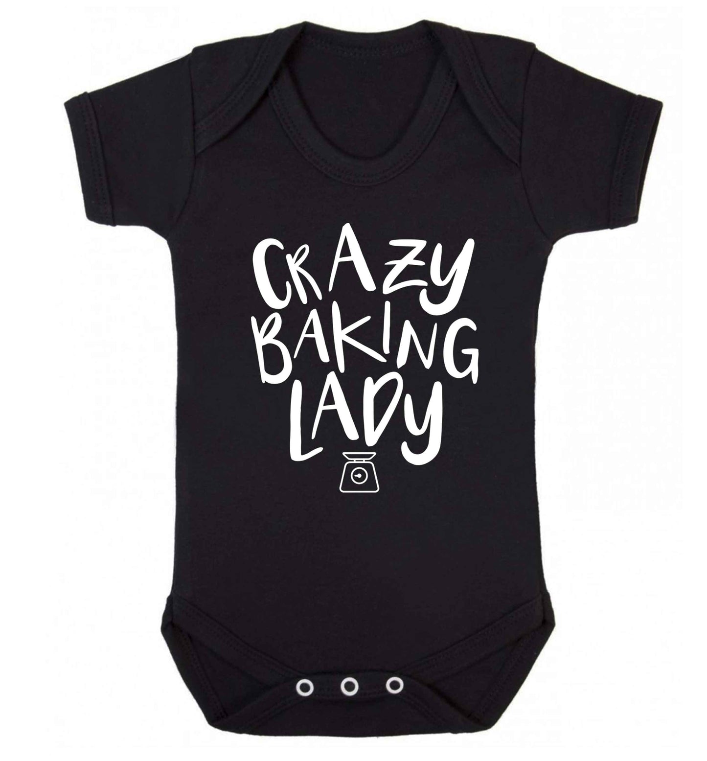 Crazy baking lady Baby Vest black 18-24 months