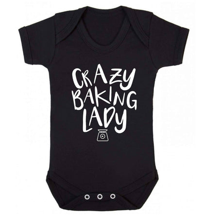 Crazy baking lady Baby Vest black 18-24 months