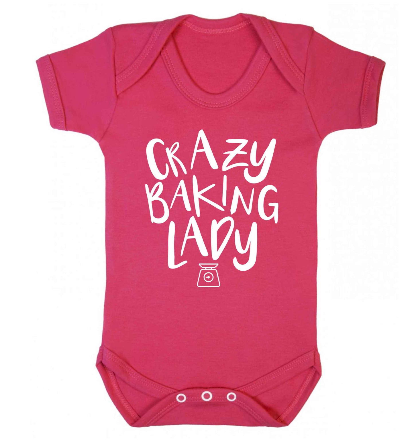 Crazy baking lady Baby Vest dark pink 18-24 months