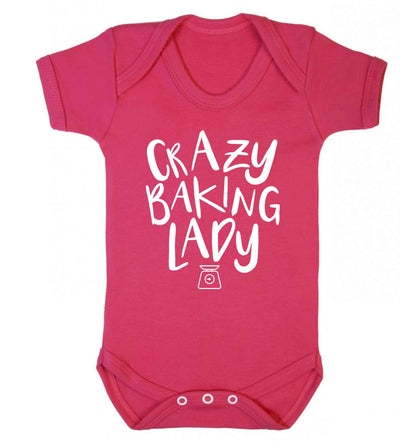 Crazy baking lady Baby Vest dark pink 18-24 months