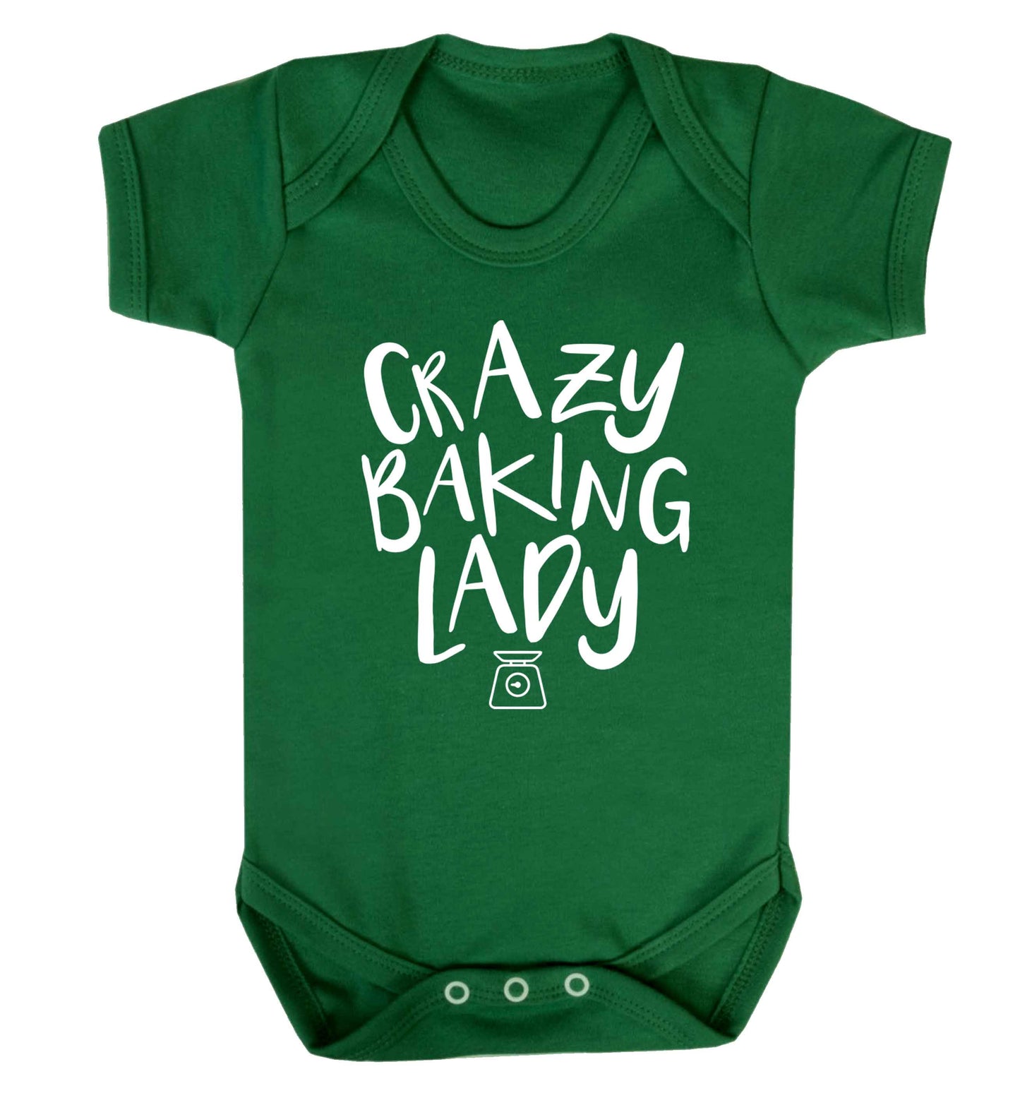 Crazy baking lady Baby Vest green 18-24 months