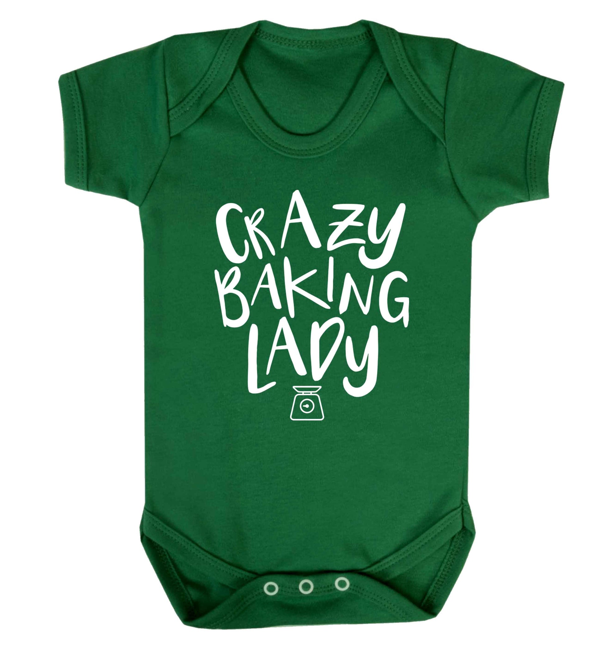Crazy baking lady Baby Vest green 18-24 months