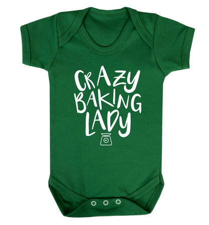 Crazy baking lady Baby Vest green 18-24 months