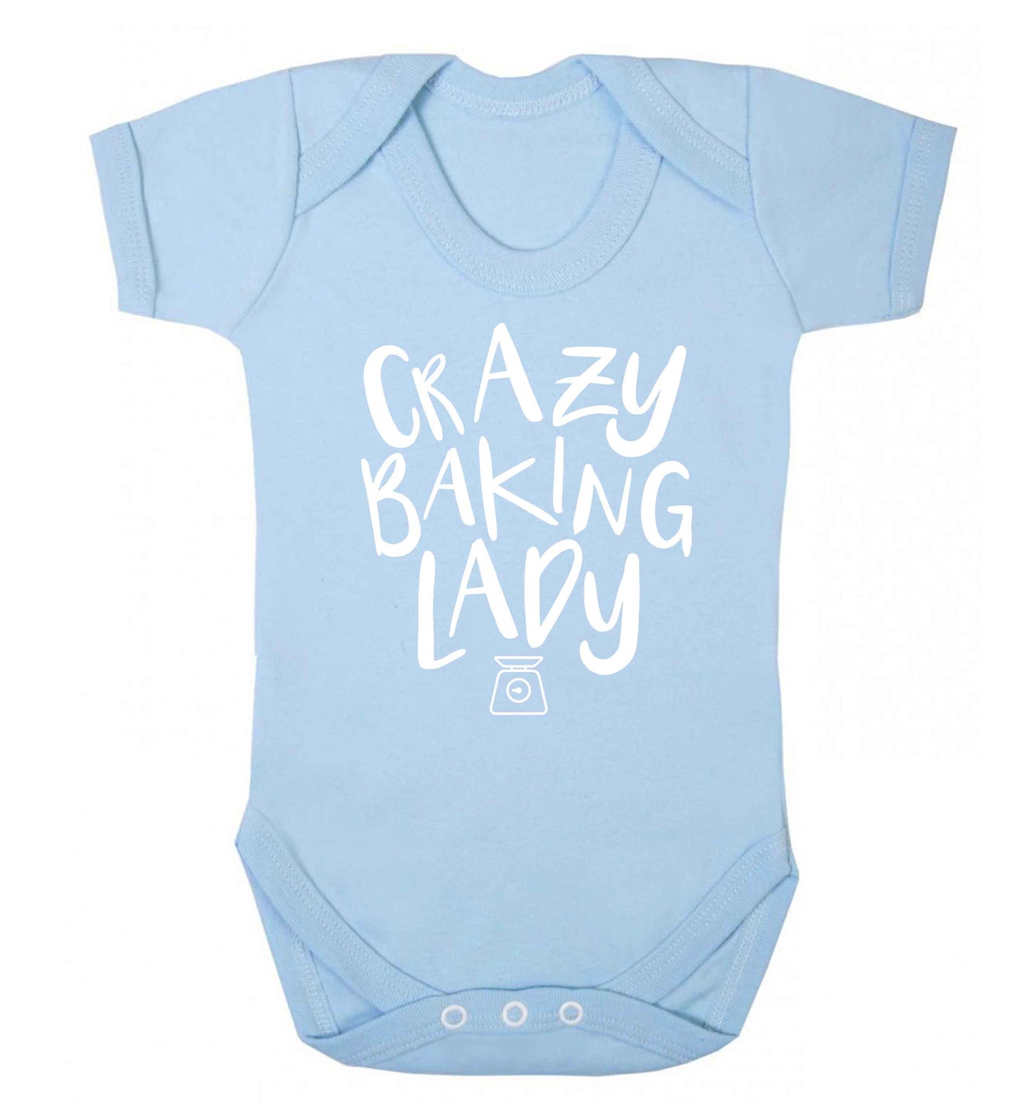 Crazy baking lady Baby Vest pale blue 18-24 months