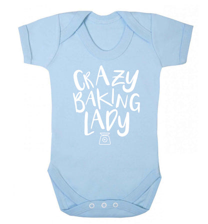 Crazy baking lady Baby Vest pale blue 18-24 months