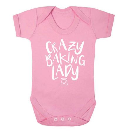 Crazy baking lady Baby Vest pale pink 18-24 months
