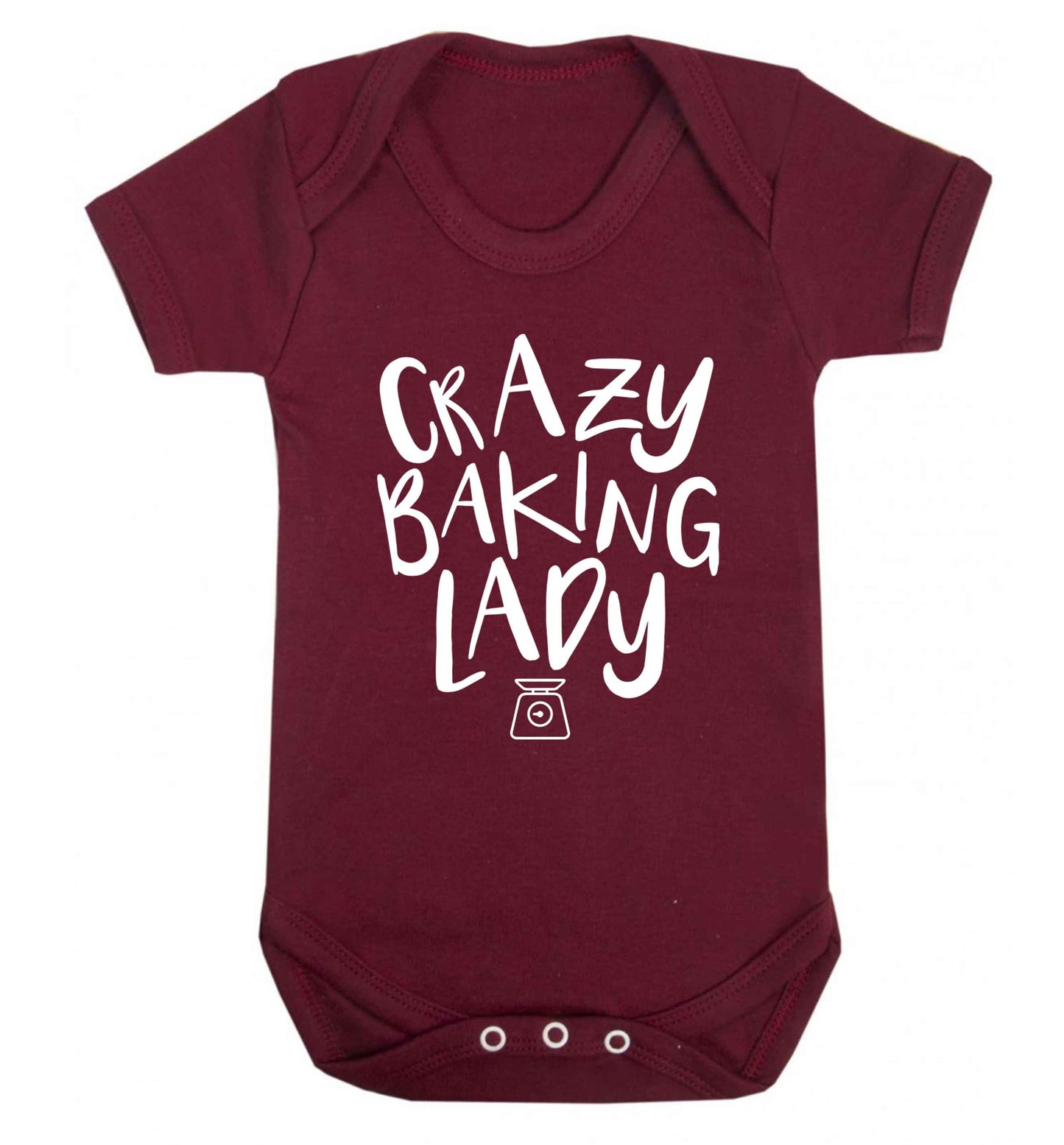 Crazy baking lady Baby Vest maroon 18-24 months